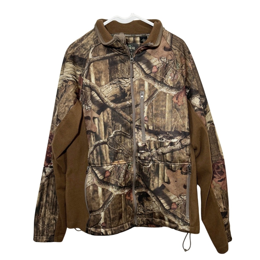 RedHead Jacket Camo Full Zip Fleece Trim Hunting Outdoor Mens Large Camouflage